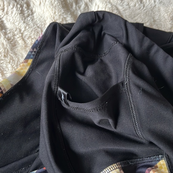 NWOT Gottex Black Fitted Athletic leggings W Printed Insert /MeshOn Lower Legs M - Picture 7 of 7